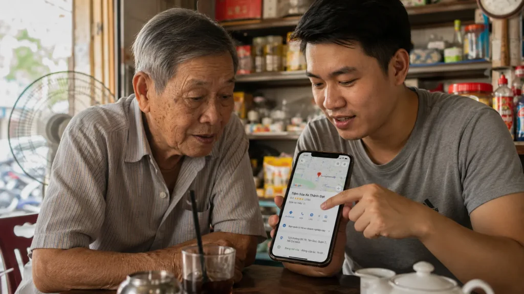 Chủ cửa hàng nhờ con cháu làm SEO Google Map hộ có hiệu quả không