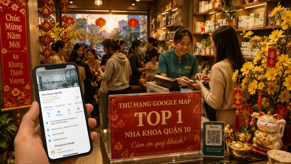 Cửa hàng đông khách trong SEO Google Map mùa cao điểm cuối năm