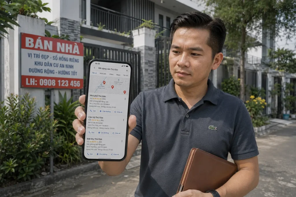 Môi giới bất động sản thực hiện dịch vụ SEO Map cho bất động sản cá nhân