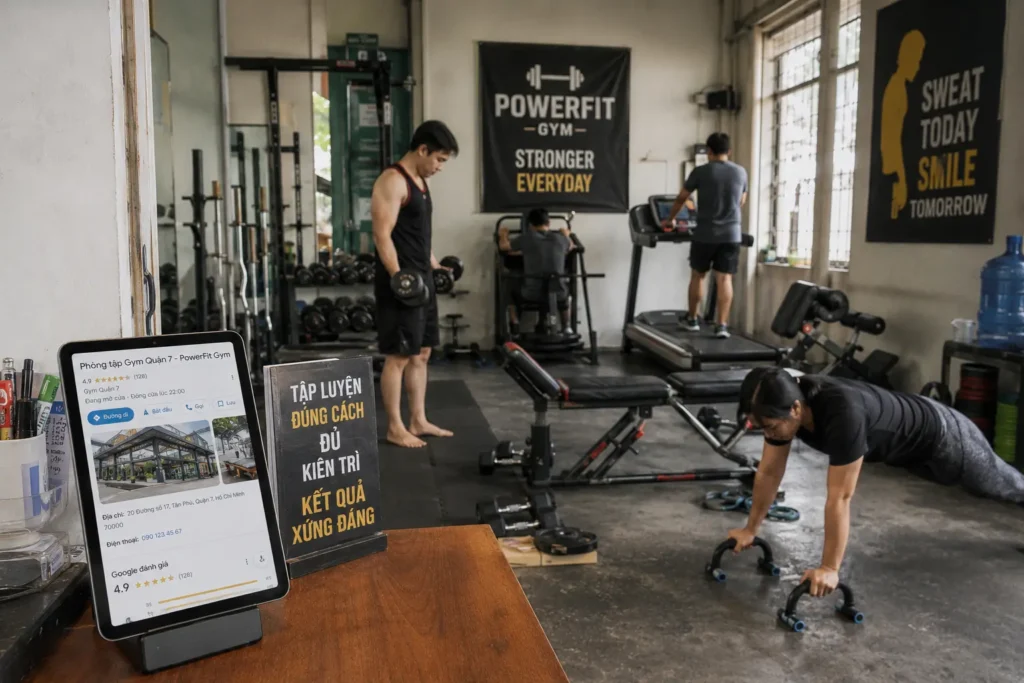 Phòng tập gym nhỏ thực hiện SEO Google Map cho phòng tập gym nhỏ
