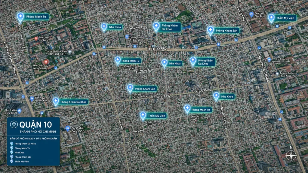 Bản đồ phòng khám trong tối ưu Google Map cho phòng mạch tư Quận 10