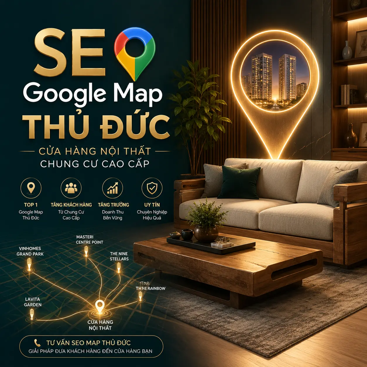 SEO Google Map Thủ Đức Cho Cửa Hàng Nội Thất: Bí Quyết Tiếp Cận Khách Hàng Chung Cư Cao Cấp