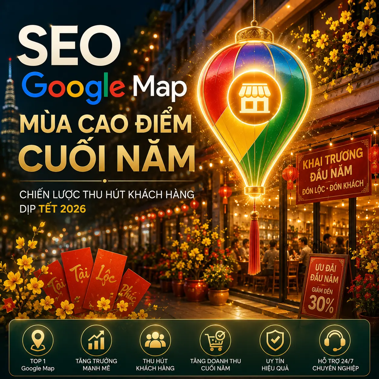 SEO Google Map Mùa Cao Điểm Cuối Năm: Chiến Lược Thu Hút Khách Hàng Dịp Tết 2026