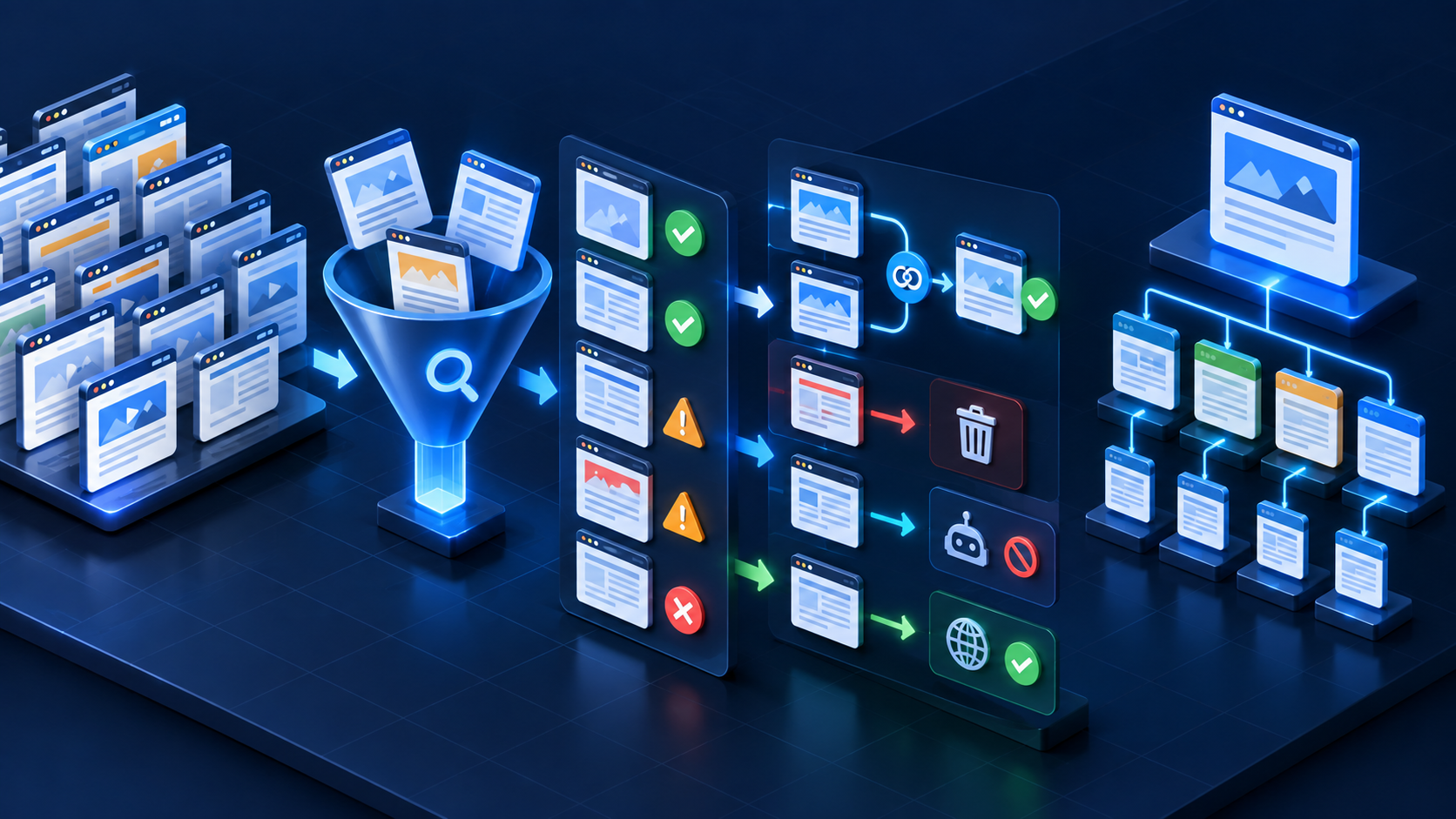Quy trình audit URL và xử lý nội dung không được xếp hạng